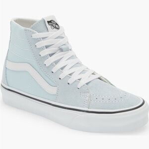 Vans Sk8-Hi Tapered Baby Blue Canvas and Suede High-Top Sneakers Size 9 1/2
